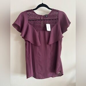 Le Chateau NWT Mauve Blouse with Lace Detail